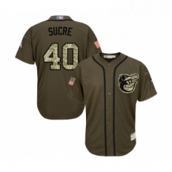 Youth Baltimore Orioles 40 Jesus Sucre Authentic Green Salute to Service Baseball Jersey  Youth Baltimore Orioles 40 Jesus Sucre Authentic Green Salute to Service Baseball Jersey
