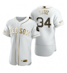 Boston Red Sox 34 David Ortiz White Nike Mens Authentic Golden Edition MLB Jersey