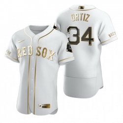 Boston Red Sox 34 David Ortiz White Nike Mens Authentic Golden Edition MLB Jersey Boston Red Sox 34 David Ortiz White Nike Mens Authentic Golden Edition MLB Jersey