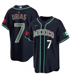 Men Mexico Baseball 7 Julio Ur EDas 2023 Black World Baseball Classic Stitched Jersey