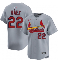 Men St  Louis Cardinals  22 Joshua Baez Grey 2024 Away Limited Stitched Baseball Jersey