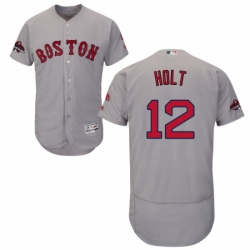 Mens Majestic Boston Red Sox 12 Brock Holt Grey Road Flex Base Authentic Collection 2018 World Series Jersey Serie Mens Majestic Boston Red Sox 12 Brock Holt Grey Road Flex Base Authentic Collection 2018 World Series Jersey Serie