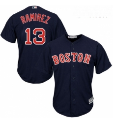 Mens Majestic Boston Red Sox 13 Hanley Ramirez Replica Navy Blue Alternate Road Cool Base MLB Jersey