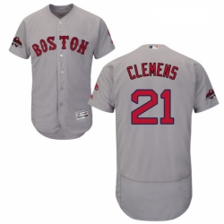 Mens Majestic Boston Red Sox 21 Roger Clemens Grey Road Flex Base Authentic Collection 2018 World Series Jersey Mens Majestic Boston Red Sox 21 Roger Clemens Grey Road Flex Base Authentic Collection 2018 World Series Jersey