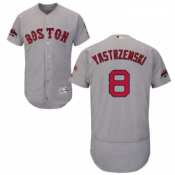 Mens Majestic Boston Red Sox 8 Carl Yastrzemski Grey Road Flex Base Authentic Collection 2018 World Series Jersey  Mens Majestic Boston Red Sox 8 Carl Yastrzemski Grey Road Flex Base Authentic Collection 2018 World Series Jersey