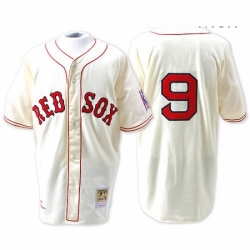 Mens Mitchell and Ness Boston Red Sox 9 Ted Williams Authentic Cream Throwback MLB Jersey Mens Mitchell and Ness Boston Red Sox 9 Ted Williams Authentic Cream Throwback MLB Jersey