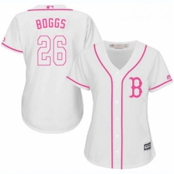 Womens Majestic Boston Red Sox 26 Wade Boggs Replica White Fashion MLB Jersey Womens Majestic Boston Red Sox 26 Wade Boggs Replica White Fashion MLB Jersey