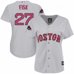 Womens Majestic Boston Red Sox 27 Carlton Fisk Authentic Grey Road 2018 World Series Champions MLB Jersey Womens Majestic Boston Red Sox 27 Carlton Fisk Authentic Grey Road 2018 World Series Champions MLB Jersey