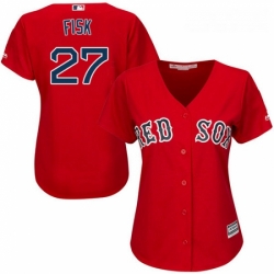 Womens Majestic Boston Red Sox 27 Carlton Fisk Replica Red Alternate Home MLB Jersey Womens Majestic Boston Red Sox 27 Carlton Fisk Replica Red Alternate Home MLB Jersey