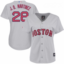 Womens Majestic Boston Red Sox 28 J D Martinez Replica Grey Road MLB Jersey  Womens Majestic Boston Red Sox 28 J D Martinez Replica Grey Road MLB Jersey