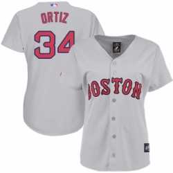Womens Majestic Boston Red Sox 34 David Ortiz Replica Grey MLB Jersey Womens Majestic Boston Red Sox 34 David Ortiz Replica Grey MLB Jersey