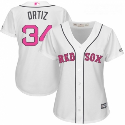 Womens Majestic Boston Red Sox 34 David Ortiz Replica White Mothers Day MLB Jersey Womens Majestic Boston Red Sox 34 David Ortiz Replica White Mothers Day MLB Jersey