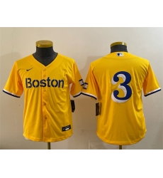 Youth Boston Red Sox 3 Ceddanne Rafaela Gold City Connect Stitched Baseball Jersey