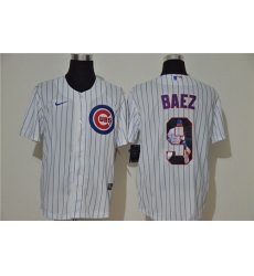 Cubs 9 Javier Baez White Nike Cool Base Player Jersey