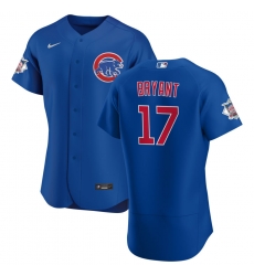 Men Chicago Cubs 17 Kris Bryant Men Nike Royal Alternate 2020 Flex Base Player Jersey