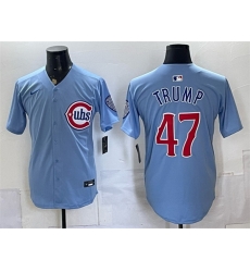 Men Chicago Cubs 47 Trump Blue 2026 2nd Alternate Limited Stitched Baseball Jersey Men Chicago Cubs 47 Trump Blue 2026 2nd Alternate Limited Stitched Baseball Jersey