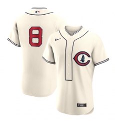 Men Chicago Cubs 8 Ian Happ 2022 Cream Field Of Dreams Stitched Baseball Jersey