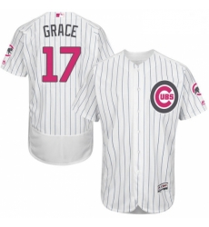 Mens Majestic Chicago Cubs 17 Mark Grace Authentic White 2016 Mothers Day Fashion Flex Base MLB Jersey