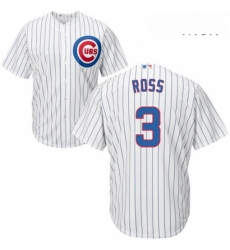 Mens Majestic Chicago Cubs 3 David Ross Replica White Home Cool Base MLB Jersey