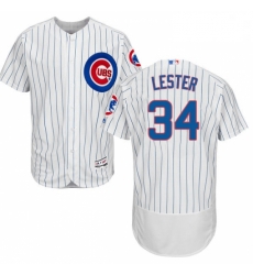 Mens Majestic Chicago Cubs 34 Jon Lester White Home Flex Base Authentic Collection MLB Jersey