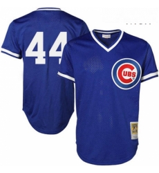 Mens Majestic Chicago Cubs 44 Anthony Rizzo Authentic Royal Blue Throwback MLB Jersey