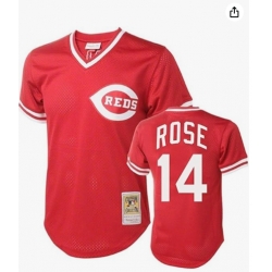 Pete Rose Cincinnati Reds Mitchell Ness Cooperstown Collection Jersey Red