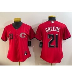 Women Cincinnati Reds  21 Hunter Greene Red 2026 City Connect Stadium Stitched Baseball Jersey