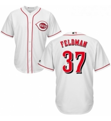 Youth Majestic Cincinnati Reds 37 Scott Feldman Authentic White Home Cool Base MLB Jersey