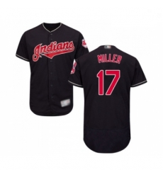 Mens Cleveland Indians 17 Brad Miller Navy Blue Alternate Flex Base Authentic Collection Baseball Jersey