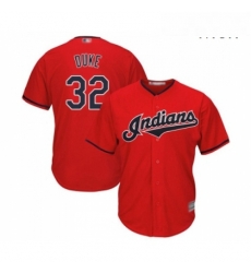 Mens Cleveland Indians 32 Zach Duke Replica Scarlet Alternate 2 Cool Base Baseball Jersey 