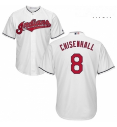 Mens Majestic Cleveland Indians 8 Lonnie Chisenhall Replica White Home Cool Base MLB Jersey