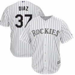 Men Nike Colorado Rockies 37 Jairo Diaz White Flex Base MLB Jersey