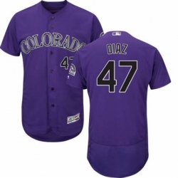 Men Nike Colorado Rockies 47 Jairo Diaz Purple Black Flex Base MLB Jersey