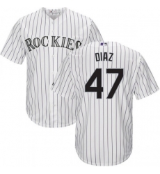 Men Nike Colorado Rockies 47 Jairo Diaz White Flex Base MLB Jersey