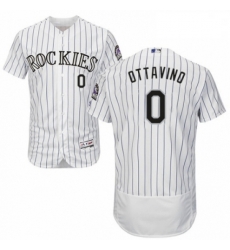 Mens Majestic Colorado Rockies 0 Adam Ottavino White Home Flex Base Authentic Collection MLB Jersey