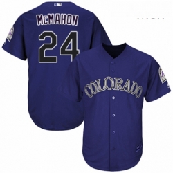 Mens Majestic Colorado Rockies 24 Ryan McMahon Replica Purple Alternate 1 Cool Base MLB Jersey 