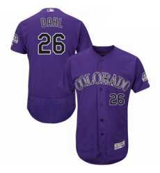 Mens Majestic Colorado Rockies 26 David Dahl Purple Alternate Flex Base Authentic Collection MLB Jersey