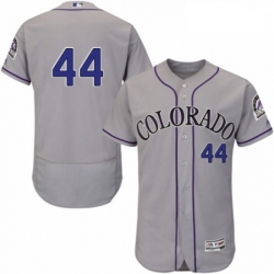 Mens Majestic Colorado Rockies 44 Tyler Anderson Grey Road Flex Base Authentic Collection MLB Jersey