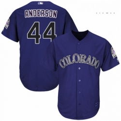 Mens Majestic Colorado Rockies 44 Tyler Anderson Replica Purple Alternate 1 Cool Base MLB Jersey 