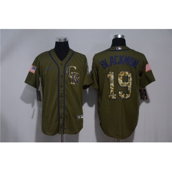 Rockies 19 Charlie Blackmon Olive 2020 Nike Cool Base Jersey