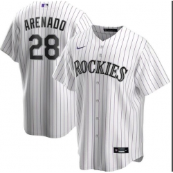 Rockies 28 Nolan Arenado White 2020 Nike Cool Base Jersey