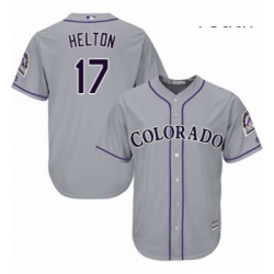 Youth Majestic Colorado Rockies 17 Todd Helton Authentic Grey Road Cool Base MLB Jersey