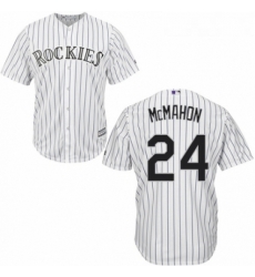 Youth Majestic Colorado Rockies 24 Ryan McMahon Replica White Home Cool Base MLB Jersey 