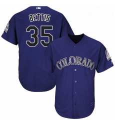 Youth Majestic Colorado Rockies 35 Chad Bettis Authentic Purple Alternate 1 Cool Base MLB Jersey