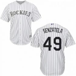 Youth Majestic Colorado Rockies 49 Antonio Senzatela Authentic White Home Cool Base MLB Jersey 