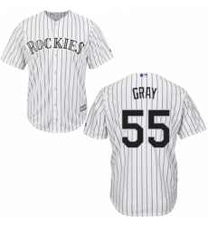 Youth Majestic Colorado Rockies 55 Jon Gray Replica White Home Cool Base MLB Jersey