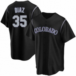 Youth Nike Colorado Rockies 35 Elias Diaz Black Purple Jersey