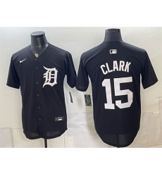 Men Detroit Tigers 15 Max Clark Black 2026 Cool Base Stitched Baseball Jersey Men Detroit Tigers 15 Max Clark Black 2026 Cool Base Stitched Baseball Jersey