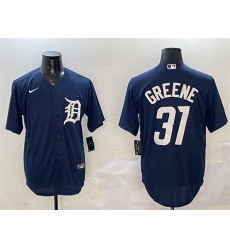 Men Detroit Tigers 31 Riley Greene Navy Cool Base Stitched Baseball Jersey