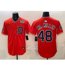 Men Detroit Tigers 48 Mr Miller Orange 2026 Alternate USA 250 Patch Vapor Premier Limited Stitched Baseball Jersey Men Detroit Tigers 48 Mr Miller Orange 2026 Alternate USA 250 Patch Vapor Premier Limited Stitched Baseball Jersey